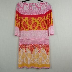 Donna Morgan Colorful Jersey Shift Dress Size 8